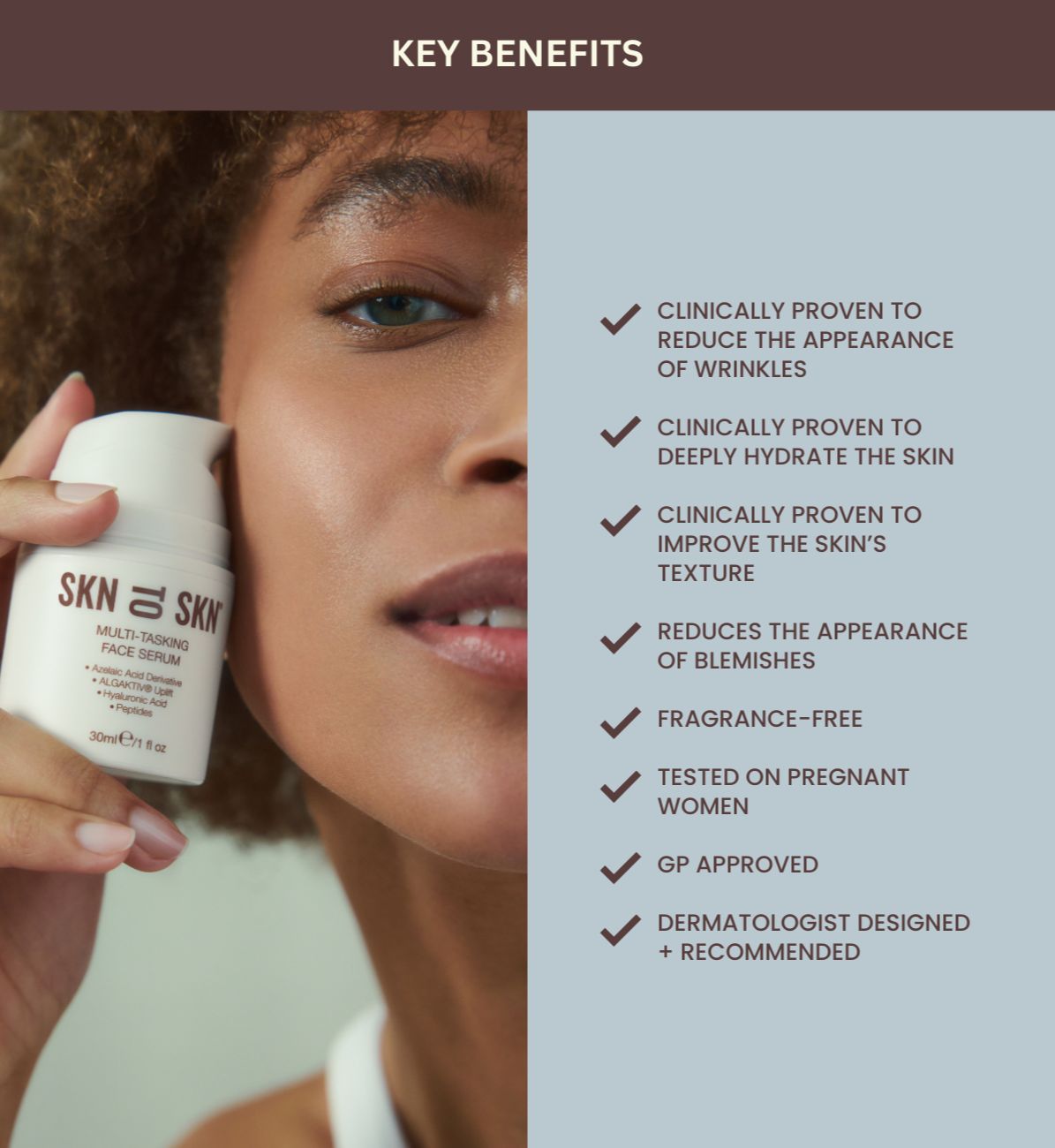 key benefits face serum